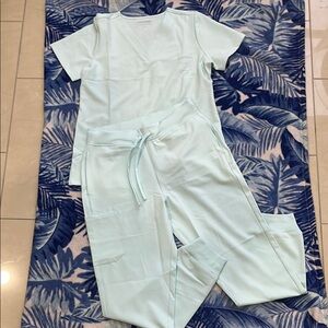 Light Blue Women's Scrub Set